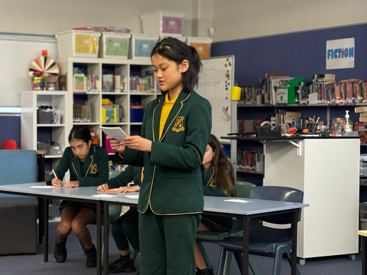 Student in debating and public speaking competition