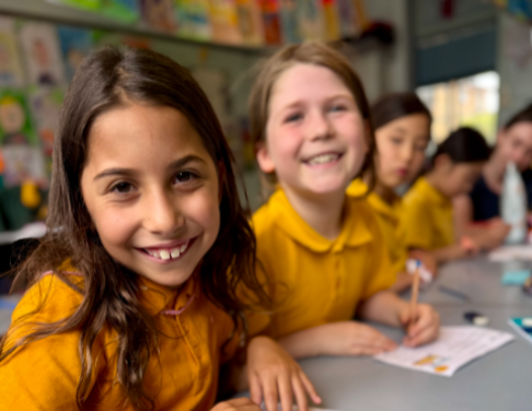 Students working at their desk