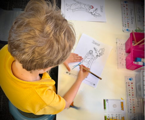 Student working at their desk