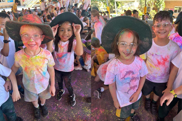 Students at the colour run